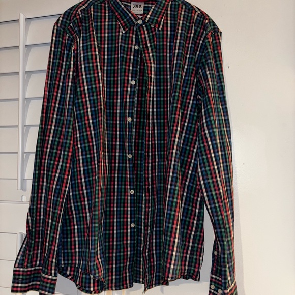 Zara Men's Vibrant Checkered Shirt - Picture 1 of 5